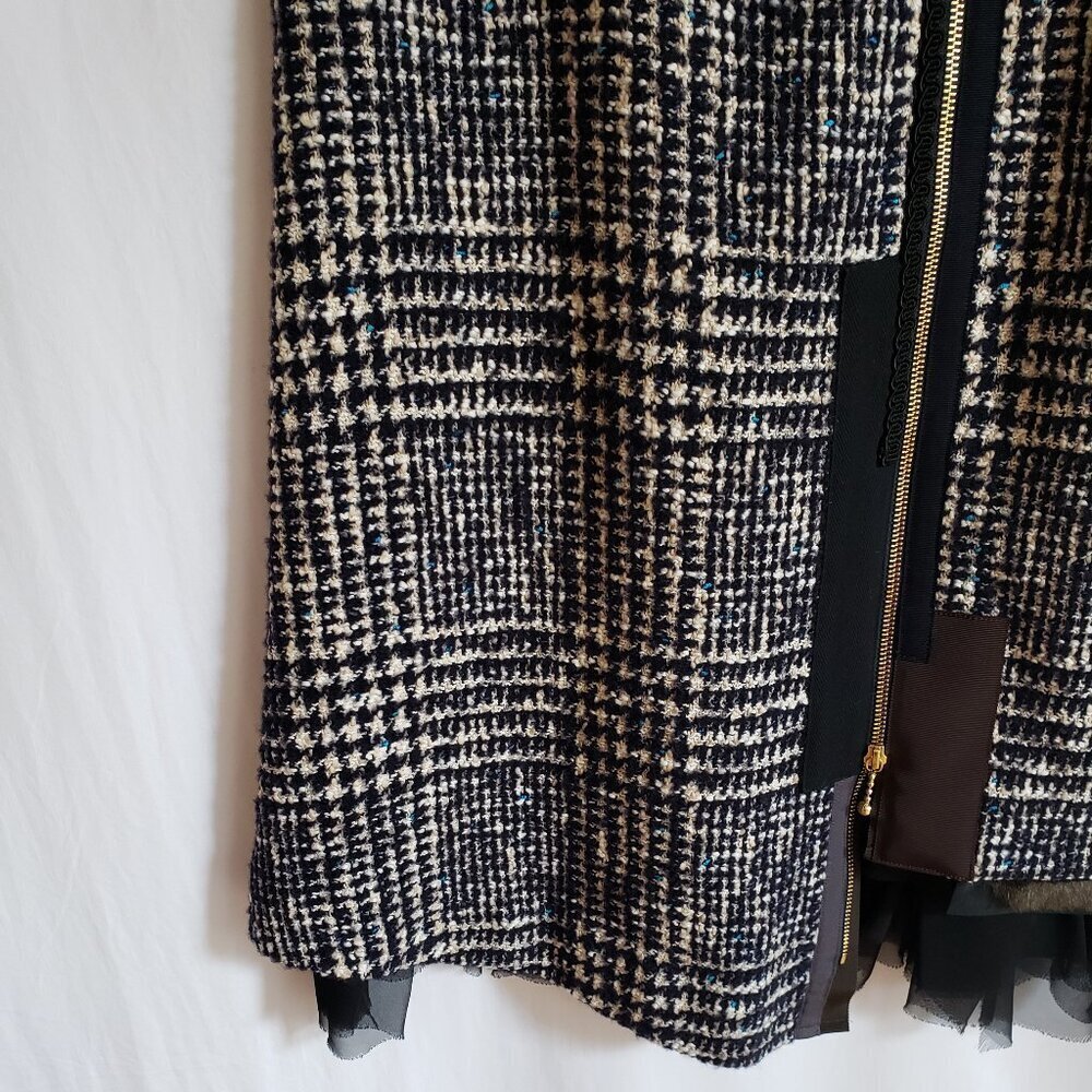 Kolor - Mixed Media Black, Brown, Tan, Blue Lined Skirt. Size 1 - Picture 6 of 14